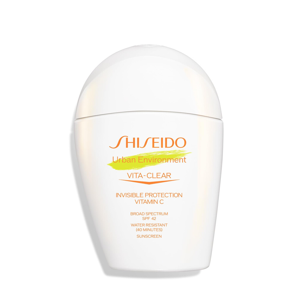 Shiseido Urban Environment Vita-Clear Sunscreen SPF 42 - Invisible Formula with Vitamin C - No-Shine  Makeup Effect for 8 Hours - Non-Comedogenic - 30