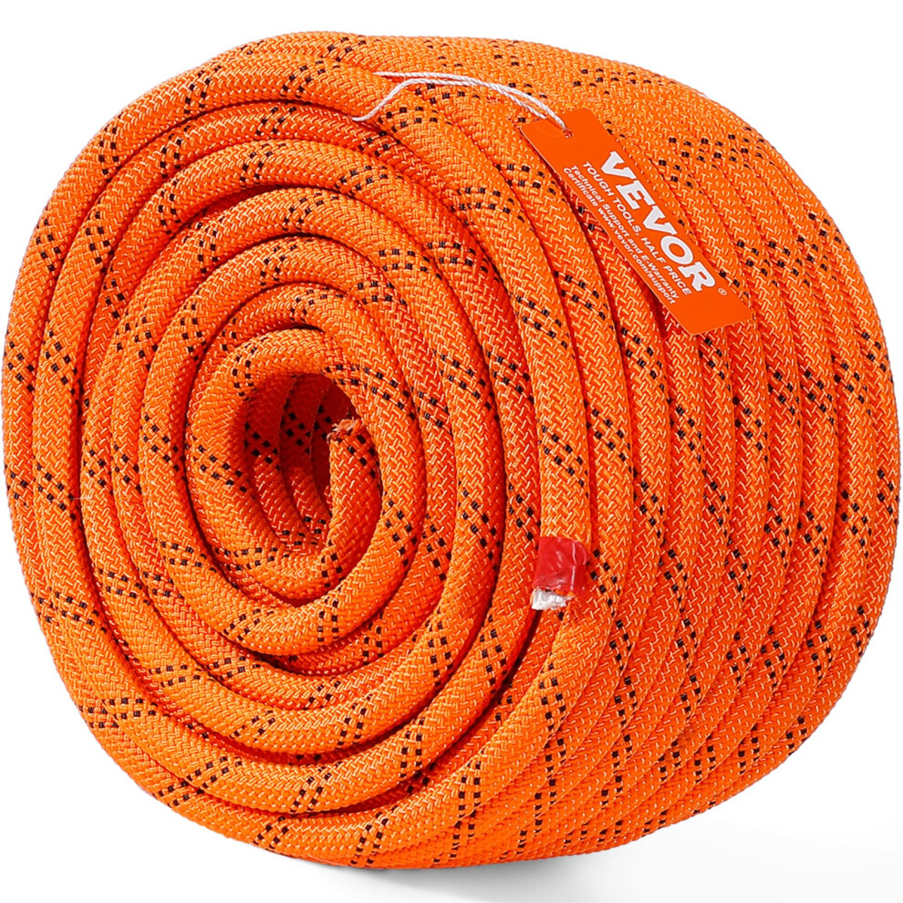 VEVOR Double Braided Polyester Rope  1/2 in x 120 ft  48 Strands  8000 LBS Breaking Strength Outdoor Rope  Arborist Rigging Rope for Rock Hiking Campi