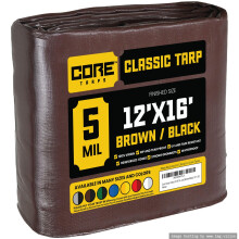 Core Tarps Classic 5 Mil Tarp Cover Waterdicht UV-bestendig Scheur- en scheurbestendig polyzeil met versterkte randen voor dakcamping Patio Zwembadaf
