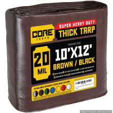 Core Tarps Extreme Heavy Duty 20 Mil Tarp Cover Waterdicht UV-bestendig Scheur- en scheurbestendig Poly-zeildoek met versterkte randen voor dakcampin