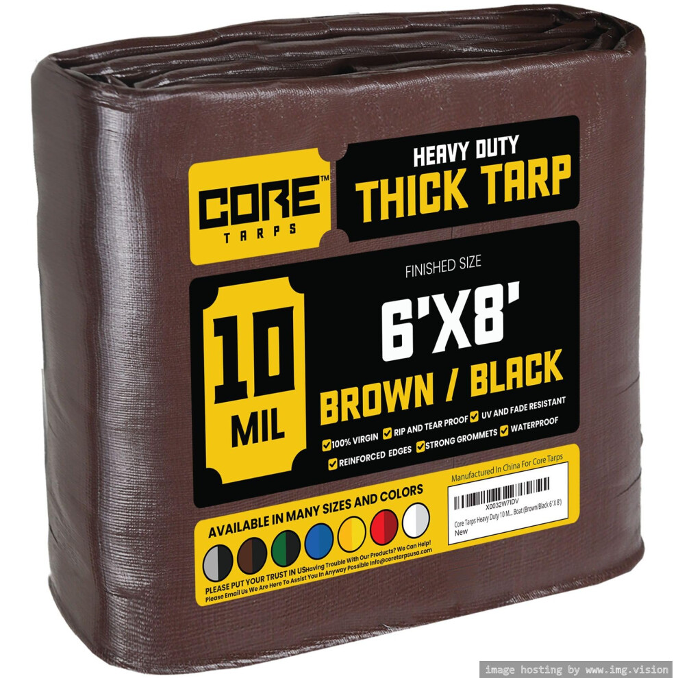 Core Tarps Heavy Duty 10 Mil Tarp Cover  Waterproof  UV Resistant  Rip and Tear Proof  Poly Tarpaulin with Reinforced Edges for Roof  Camping  Patio-image-OPC-PGTF5GX-NEW