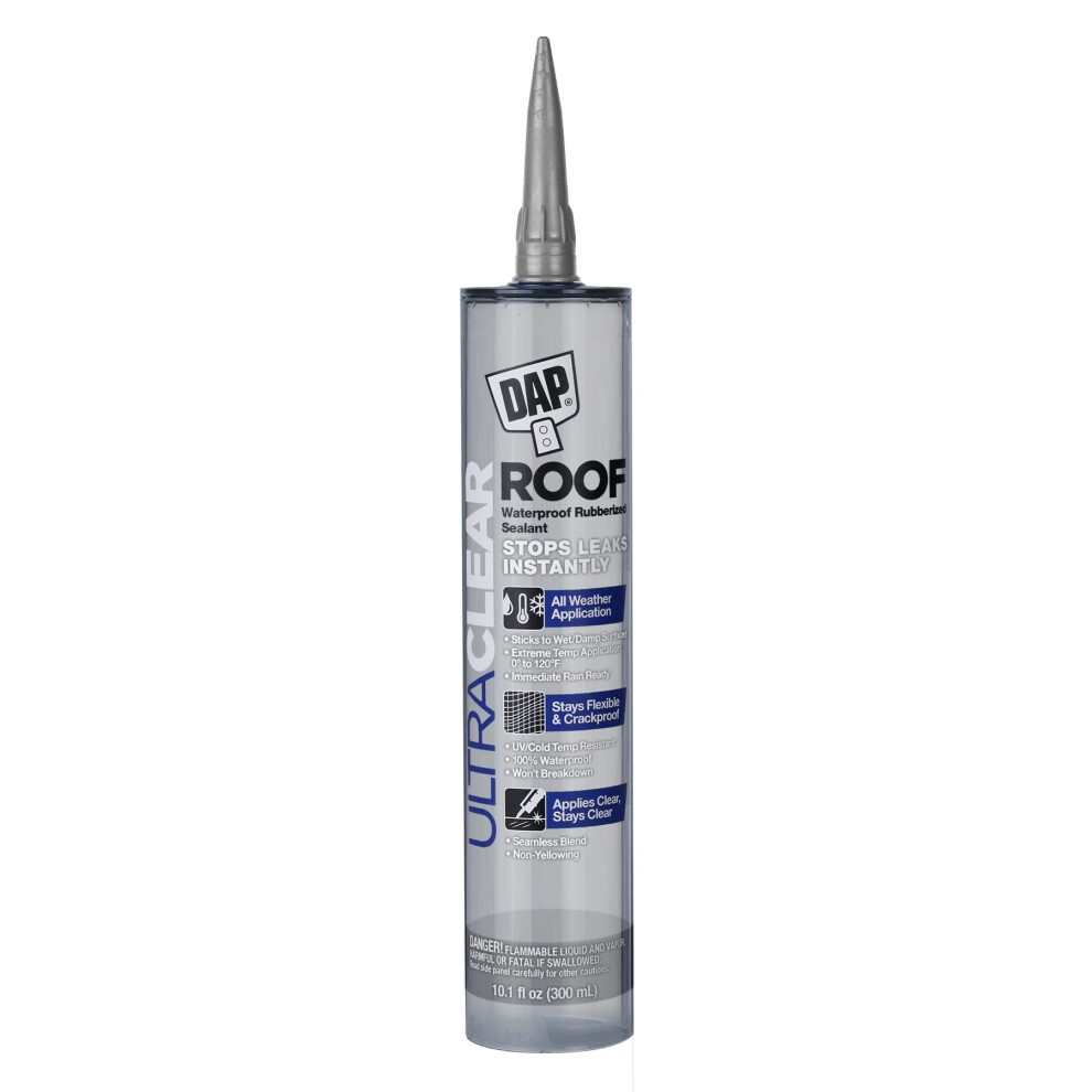 Dap Ultra Clear Roof Waterproof Rubberized Sealant Crystal Clear 10.1 Oz (7079818395)
