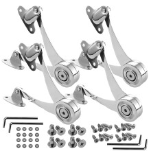 4 Pcs Heavy Duty Soft Close Lid Support Hinges - Adjustable Metal Lift-Up Cabinet Door Hinges for Toy Box Right/Left Hand Mount Zinc Alloy Satin N