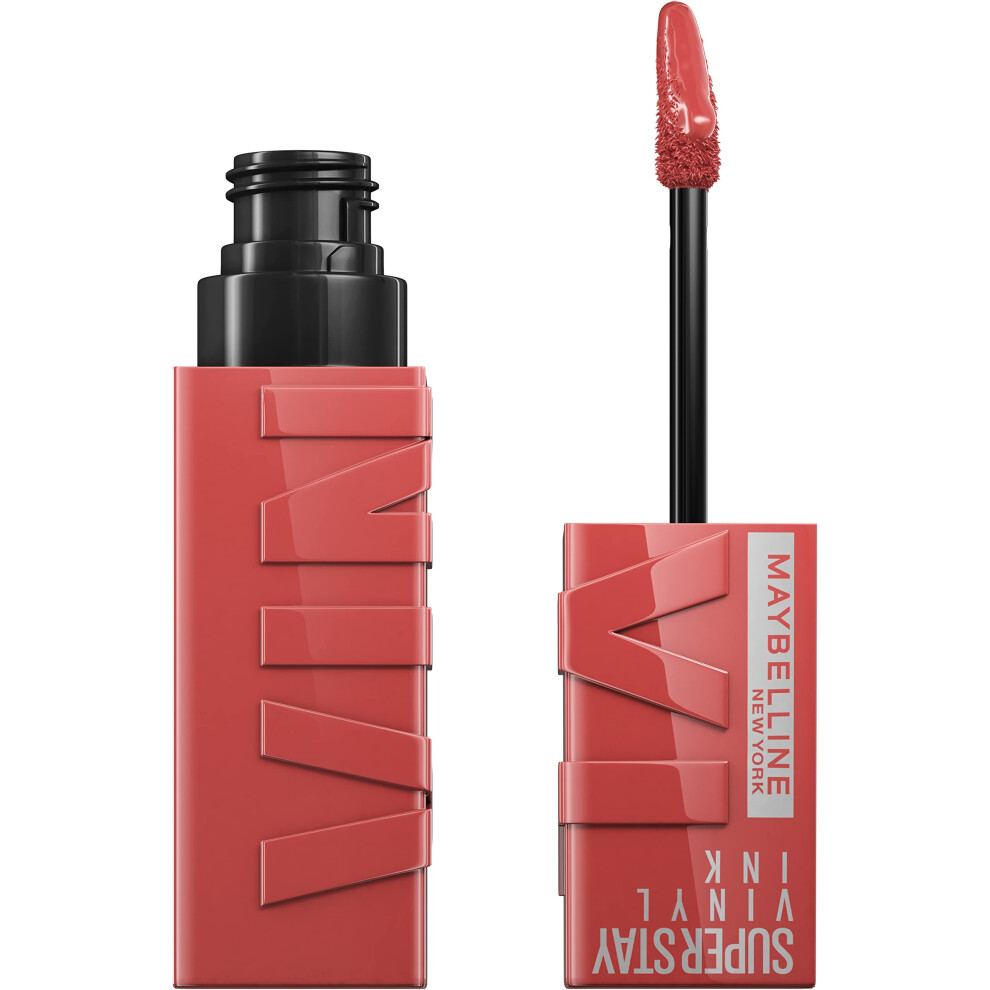 Maybelline Super Stay Vinyl Ink Longwear No-Budge Liquid Lipcolor Makeup  Highly Pigmented Color and Instant Shine  Peachy  Peachy Nude Lipstick  0.14-image-OPC-PDPBWSJ-NEW