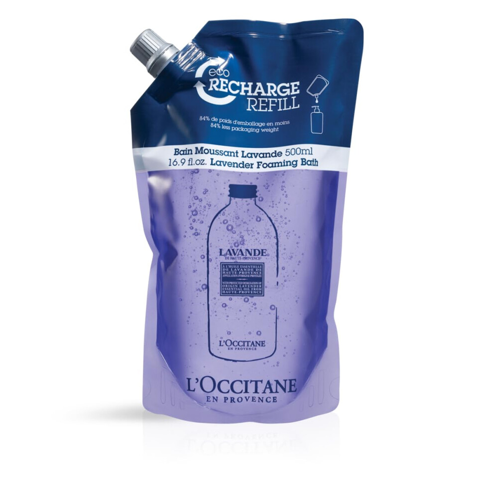 L'OCCITANE Lavender Foaming Bath: Relaxing and Cleansing Bubble Bath  Soothing Scent  with Lavender Essential Oil  16.9 Fl. Oz Refill