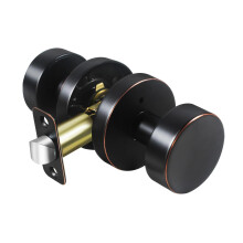 naubea Oil Rubbed Bronze Door Knobs Interior Privacy Door Knob with Push Button Lock Vintage Style Round Door Handles for Bathroom Bedroom Antique B