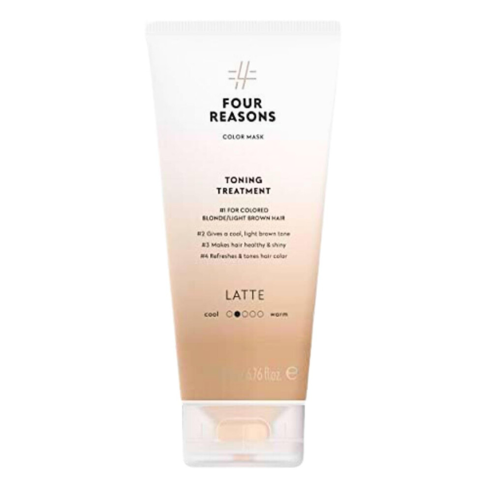 Toxic Reasons Four Reasons Color Mask - Latte - (27 Colors) Toning Treatment Color Depositing Conditioner Tone & Enhance Color-Treated Hair - Semi Permanent Hair