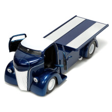 Jada Toys Just Trucks 1:24 1947 Ford COE Pritschenwagen, Druckgussauto, Dunkelblau/Wei mit Reifenregal, Spielzeug f r Kinder und Erwachsene