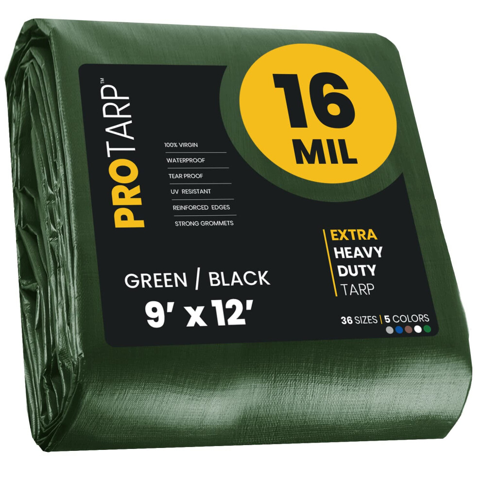 PROTARP Extra Heavy Duty 16 Mil Tarp Cover  Waterproof  UV Resistant  Rip and Tear Proof  Poly Tarpaulin with Reinforced Edges for Roof  Camping  Pati-image-OPC-PGTF8GJ-NEW