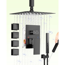 Systeme de douche avec jets de carrosserie Bostingner 10 pouces de pomme de douche de pluie pylogne monte tous les jets de douche en metal contie