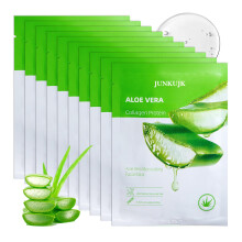 JunKuJK 10PCS Aloe Vera Hydrating Facial Sheet Mask Moisturizing Face Masks Skincare Gift Set Brighten Long Lasting Face Mask Skin Care & Facial Mask