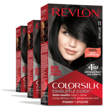 Revlon Permanent Haarfarbe Permanent Haarfrbemorsch mit 100% grauer Abdeckung Ammoniakfreier Keratin und Aminosuren 11 Weichschwarz 4,4 oz (Pac