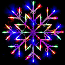 (Colored) Led Window Snowflake Fairy Light Up Home Party Xmas Christmas Decoration Star