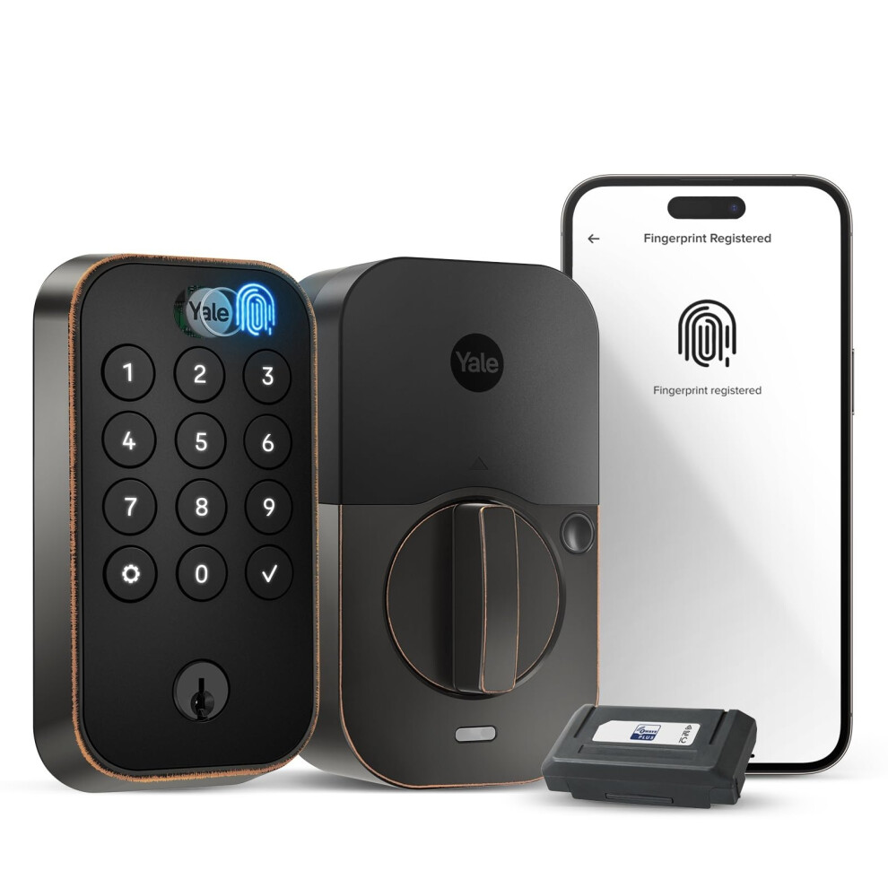 Yale Assure Lock 2 Touch Deadbolt Oil Rubbed Bronze Smart Entry Door Lock With Z-Wave (Zw3) Connected Touch Keypad And Fingerprint Scanner With Back- 081023131773