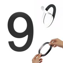 Self-adhesive 5 Inch House Numbers Acrylic House Number Modern House Numbers Black Mailbox Numbers for Outside Address Home Number for Apartments