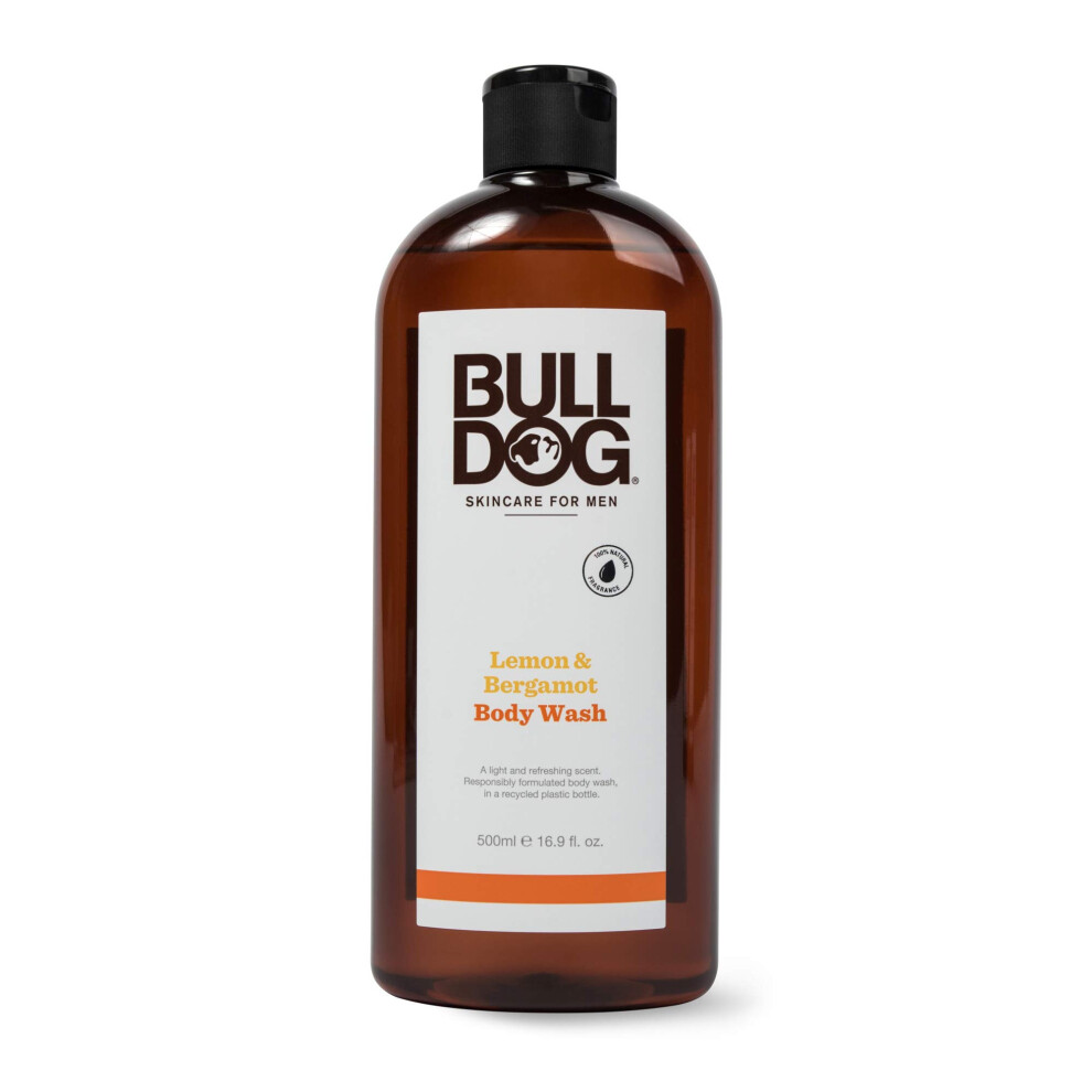 BULLDOG Mens Skincare and Grooming Body Wash  Lemon and Bergamot  Lemon  16.9 Fluid Ounce