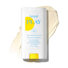 Supergoop! PLAY 100% Mineral Stick SPF 50, 0.67 oz - On-the-Go Broad Spectrum Face Sunscreen For Sensitive Skin - Water Resistant - Vegan - Clean ingr