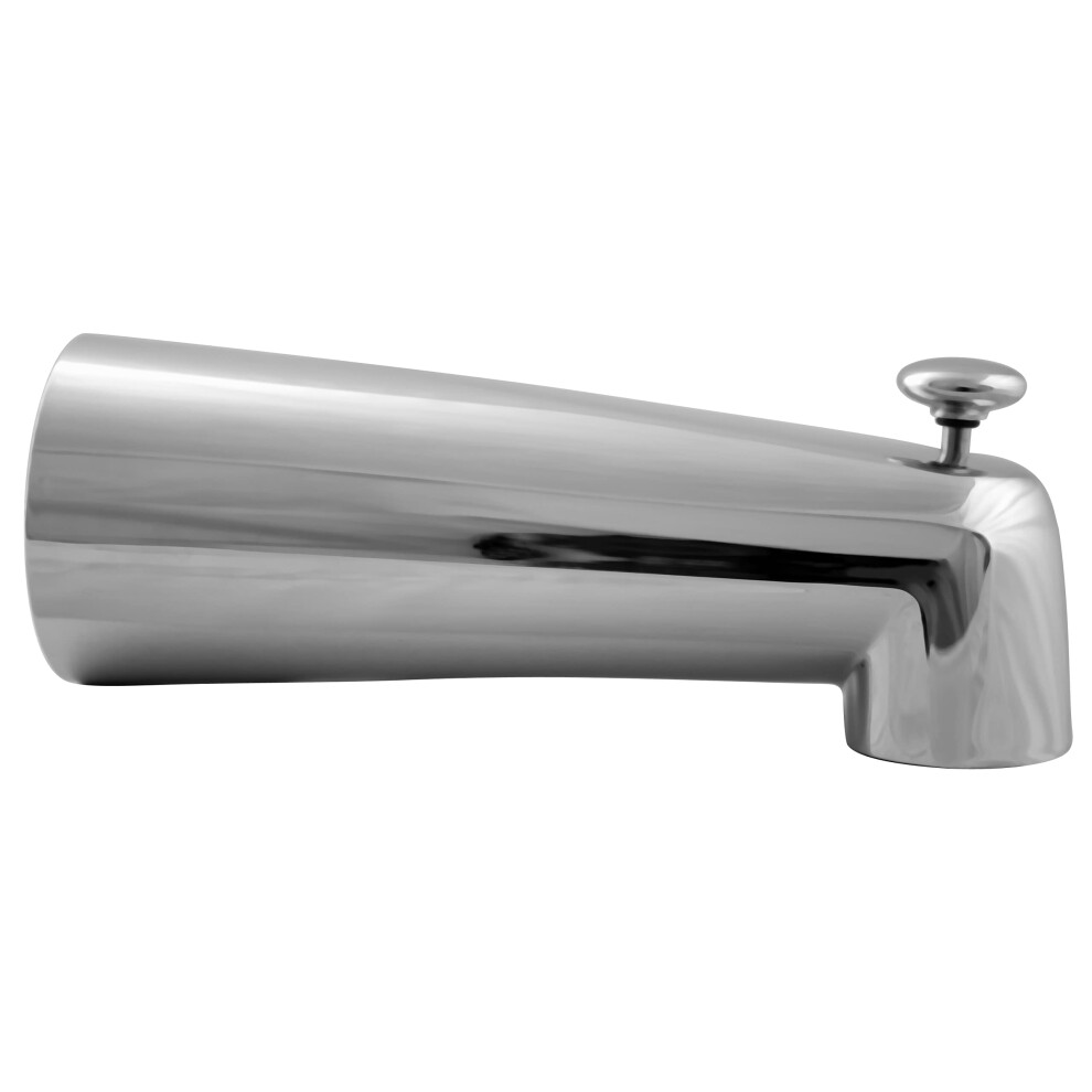 Westbrass A507d-1F-26 7"""" Reach Wall Mount Tub Spout With Diverter Polished Chrome 673604350538