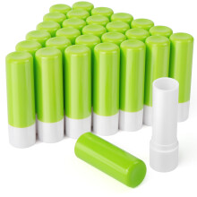 LotFancy Lip Balm Tubes Empty 28Pcs 4.5ml Lip Balm Container Tubes with Green Caps BPA Free & Leak Free Refillable