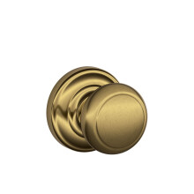 Andover Knob with Andover Trim Non-Turning Lock Antique Brass (F170 AND 609 AND)