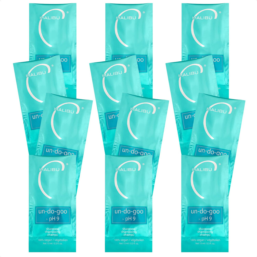 Malibu C Un-Do-Goo Shampoo (12 Packets) - Clarifying Shampoo to Remove Product Build Up + Resins from Hair - Shine Restoring  Moisturizing Cleansing S