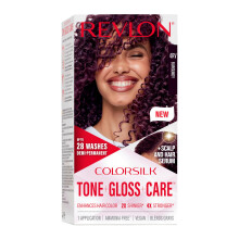 Revlon ColorSilk Tone + Gloss + Care Demi Permanente Haarkleur, 2x Glanzender, 4x Sterker, 4RV Borgeau