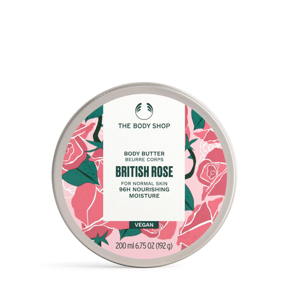The Body Shop British Rose Body Butter - Nourishing & Moisturizing Skincare for Normal Skin - Vegan - 6.75 oz