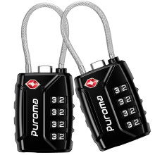 Puroma 2 Pack TSA godkendte bagage låse 4 ciffer Kombination Rejselåser Nulbestillende kodelås med zinklegerings krop til kuffert værktøjskasse r
