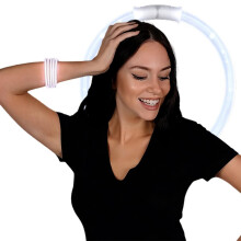 Blinkee Tube mit 100 Stck  schimmernde Sherpa-Modell, ungiftige weie Leuchtarmbnder, perfekt fr Hhlenerkundungen und Outdoor-Abenteuer, sicher,