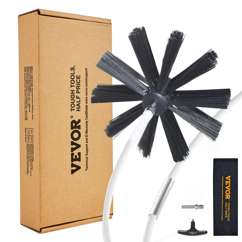 VEVOR 50 FEET Dryer Vent Cleaner Kit  37 Pieces Duct Cleaning Brush  Reinforced Nylon Dryer Vent Brush  Dryer Cleaning Tools Lint Remover with Flexibl