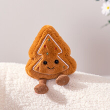 (Christmas Tree) Plush Toy Christmas Gingerbread House Stars Xmas Tree Decoration Doll Stuffed
