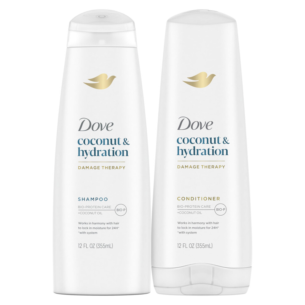 Dove Nourishing Secrets Shampoo and Conditioner Coconut & Hydration 2 count for Dry Hair for Everyday Use 12 oz
