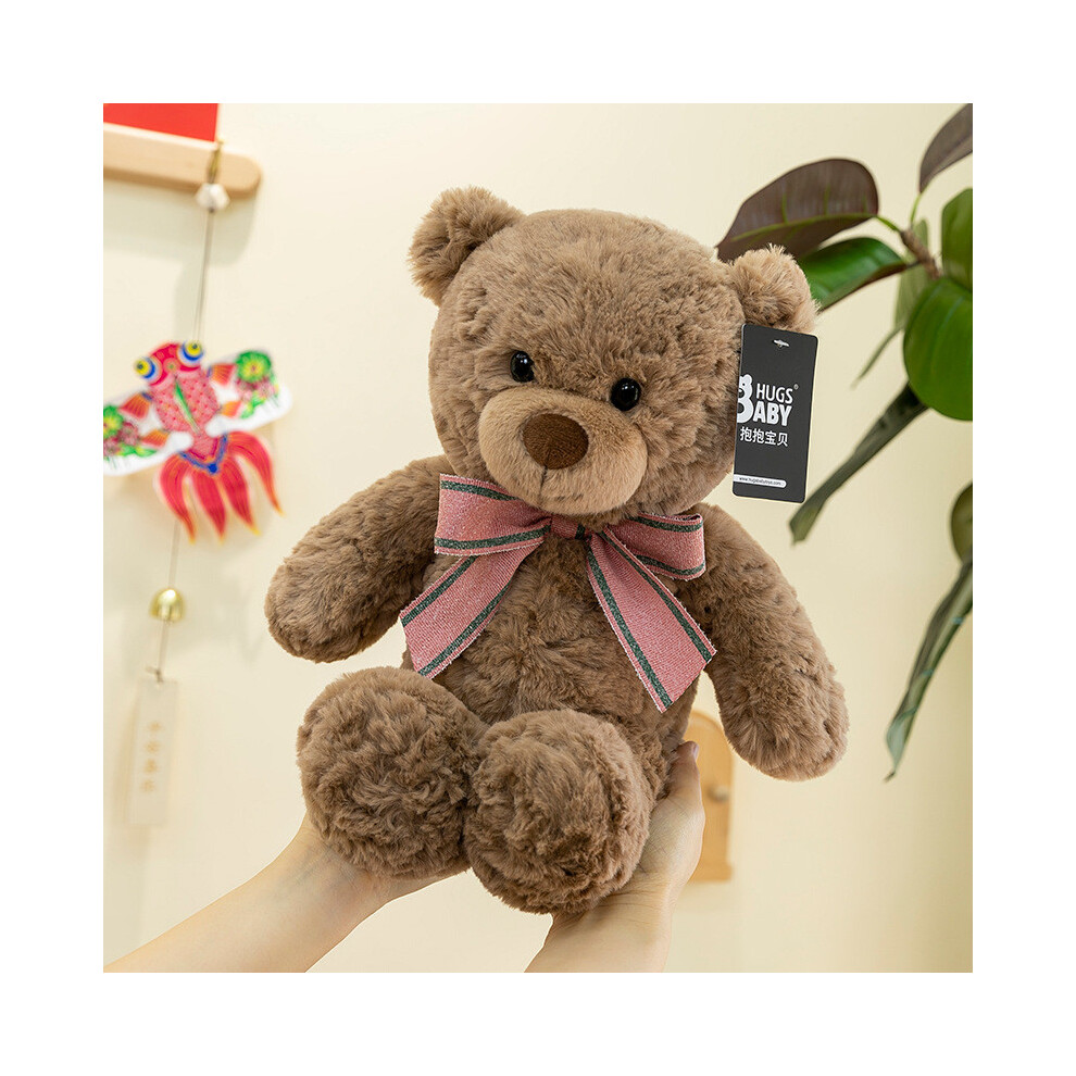 (Pink, 45cm/17.72in) Bow Bear Tie Plush Toy Cartoon Animal Stuffed Doll Room Decoration Kids Gift