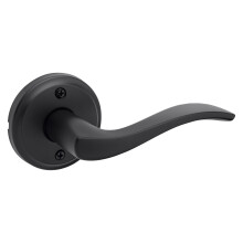 Kwikset Sedona dummy deurkruk enkelzijdige hendel voor kasten Franse dubbele deuren en voorraadkast matzwart niet-draaibaar rechtshandige binnenduw-/