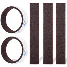 Viltstrips, 10 stuks, 1 x 6 inch, zelfklevende bruine meubelviltstrips, anti-kras, zware 5 mm dikke vloerbeschermer voor schommelstoel voor hardhoute