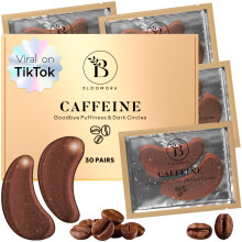 BLOOMORA Koffein-Augenklappen (30 Paar) Augenklappen gegen dunkle Augenringe und geschwollene Augen Koffein