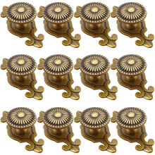 Kelier Brass Cabinet Knobs [12 Pack] Vintage Retro Mushroom Drawer Knobs with Backplate Dresser Pull Handles for Kitchen/Cupboard/Wardrobe/Cabinet