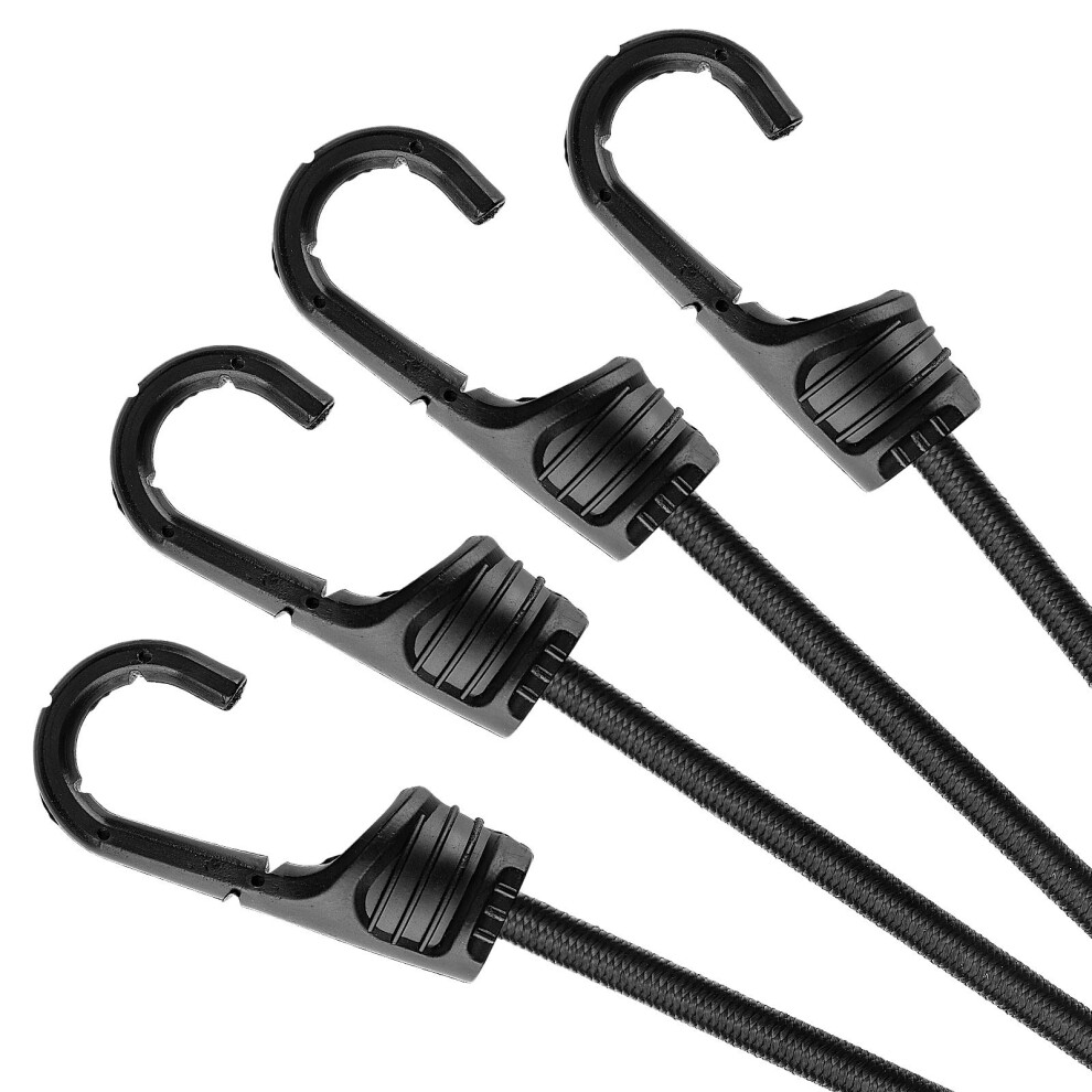 Zhoubin 72 Inch Black Bungee Cords With Hooks Heavy Duty 4 Pcs 770619844608