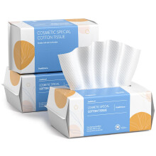 PoeticEHome Soft Dry Wipe 3 Pack, Cotton Tissue Face Towel, Disposable Facial Cleansing Cloths, Dry Wet Use for Sensitive Skin, Makeup Removing, Surfa