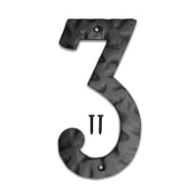 Nombres de maisons Nach pour les numeros d'adresse noire de 8 pouces de 8 pouces pour la maison - Numero 3 - Nombres rustiques pour l'exterieur a