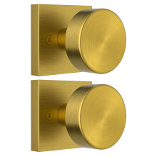 2 Pack Antique Brass Door Knob Dummy Door Knobs Vintage Door Knobs Interior  Old Style Door Knob Square Door Knob Antique Door Handle for Hall Pantry