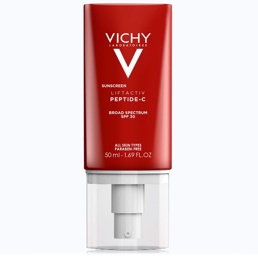 Vichy LiftActiv Sunscreen Peptide-C Face Moisturizer with SPF 30  Anti Aging Face Cream with Peptides & Vitamin C to Brighten & Firm Skin  Reduce Wrin
