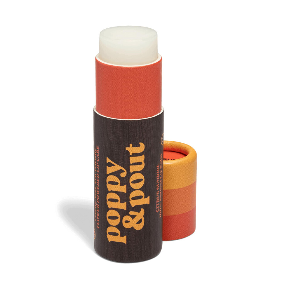 Poppy & Pout Citrus Sunrise Jumbo Lip Balm | All Natural Lip Balms & Moisturizers | Hydrates With Beeswax Vitamin E Organic Coconut Oil | Cruelty-Fr