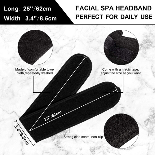 Whaline Σαπούνι Σαμπουάν Κεφαλής Makeup Wrap Head Τεμάχια 3 (Λευκό, Μαύρο, Ροζ) 1
