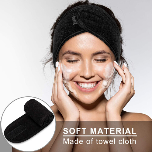 Whaline Σαπούνι Σαμπουάν Κεφαλής Makeup Wrap Head Τεμάχια 3 (Λευκό, Μαύρο, Ροζ) 2