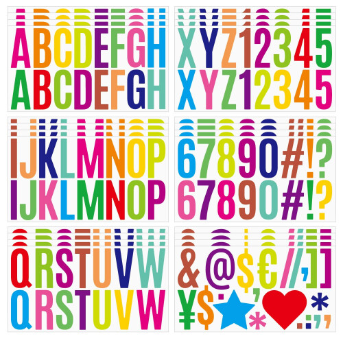 400 Pieces 24 Sheet Large Colorful Letter Stickers 2.5 Inch Self ...