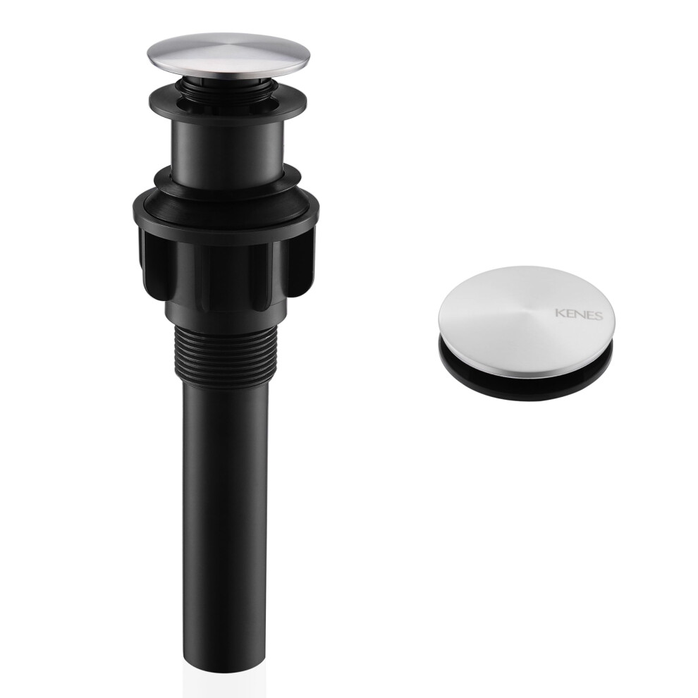 Kenes Bathroom Vessel Sink Pop Up Drain Without Overflow Assembly Lavatory Vanity Sink Drain Stopper Anti-Clogging Drain Strainer Brushed Nickel Ke 734914948027