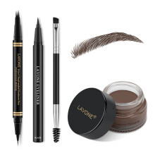 Szemldktoll sminkkszlet 4 hegyes vzll Microblading szemldkceruza szemceruzval, szemldkpomddal s ktvgu szemldkecsettel, szemldkceru