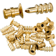 PAGOW 15 Packs Table Bolt Sleeve Connectors Zinc Alloy Table Leaf Dowel Pins Sets with Sockets Table Top Leaf Alignment Pins (0.3"""" X 1.1"""")
