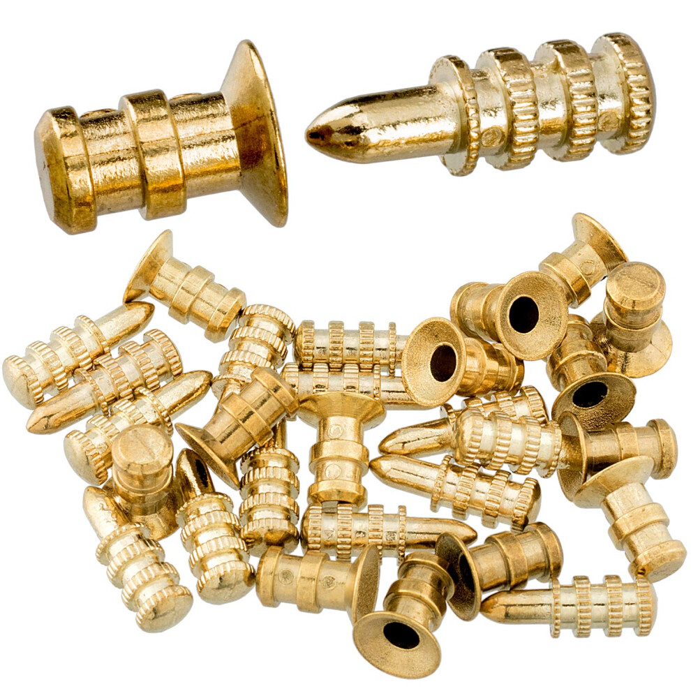 Pagow 15 Packs Table Bolt Sleeve Connectors Zinc Alloy Table Leaf Dowel Pins Sets With Sockets Table Top Leaf Alignment Pins (0.3"""" X 1.1"""") 757277530654